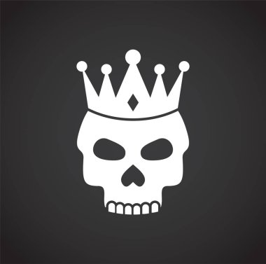 Grafik ve web tasarımı için arka planda kurukafa simgesi. Web veya mobil uygulama için yaratıcı illüstrasyon konsepti sembolü.