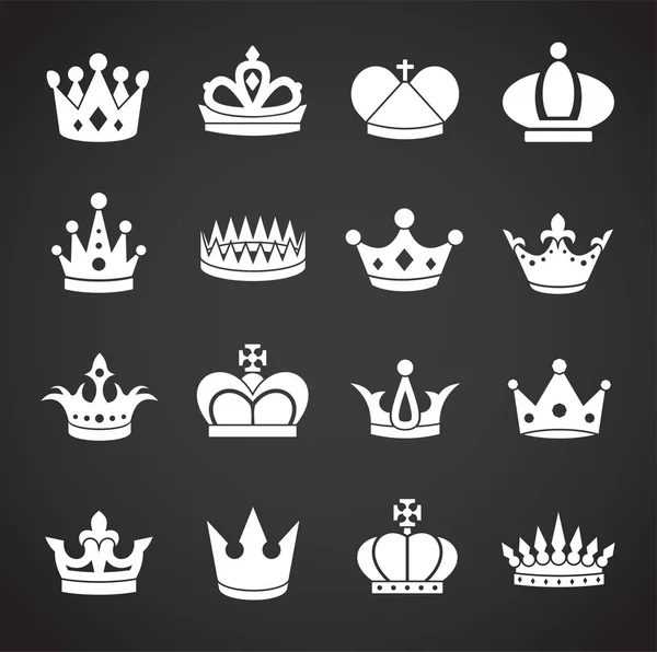 Crown icons set on background for graphic and web design. Creative illustration concept symbol for web or mobile app. — Stock Vector