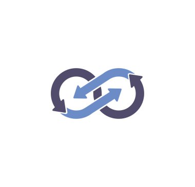 Grafik ve web tasarımı için arkaplanda sonsuzluk işareti simgesi. Web veya mobil uygulama için yaratıcı illüstrasyon konsepti sembolü.