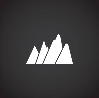 Grafik ve web tasarımı için arka planda dağla ilgili bir simge. Web veya mobil uygulama için yaratıcı illüstrasyon konsepti sembolü.