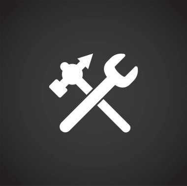 Grafik ve web tasarımı için arka planda sabit ve servisle ilgili simge. Web veya mobil uygulama için yaratıcı illüstrasyon konsepti sembolü.