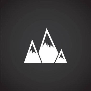 Grafik ve web tasarımı için arka planda dağla ilgili bir simge. Web veya mobil uygulama için yaratıcı illüstrasyon konsepti sembolü.