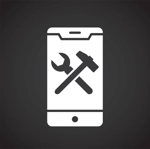 Phone fix bezogene Symbol auf dem Hintergrund für Grafik-und Web-Design. Kreatives Illustrationskonzept für Web oder mobile App. — Stockvektor