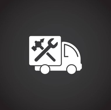 Grafik ve web tasarımı için arka planda sabit ve servisle ilgili simge. Web veya mobil uygulama için yaratıcı illüstrasyon konsepti sembolü.