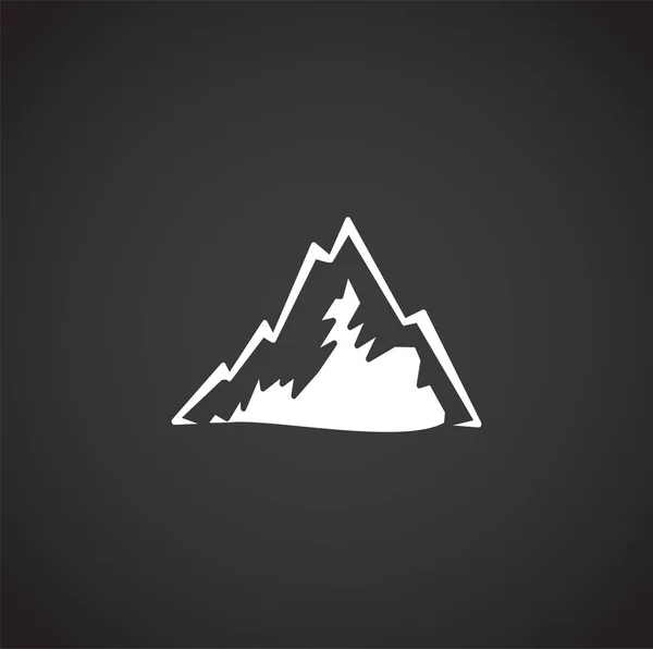 Ikon terkait pegunungan pada latar belakang untuk desain grafis dan web. Simbol konsep ilustrasi kreatif bagi aplikasi web atau seluler. - Stok Vektor