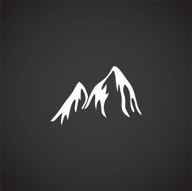 Grafik ve web tasarımı için arka planda dağla ilgili bir simge. Web veya mobil uygulama için yaratıcı illüstrasyon konsepti sembolü.
