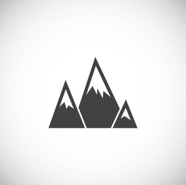 Grafik ve web tasarımı için arka planda dağla ilgili bir simge. Web veya mobil uygulama için yaratıcı illüstrasyon konsepti sembolü.
