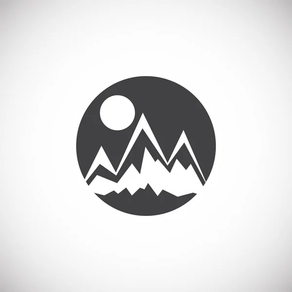 Icono relacionado con la montaña en el fondo para el diseño gráfico y web. Símbolo de concepto de ilustración creativa para web o aplicación móvil . — Vector de stock