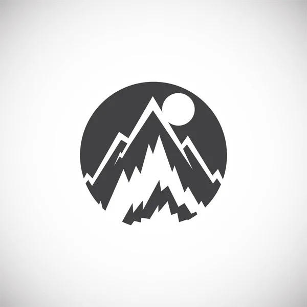 Εικονίδιο που σχετίζεται με το βουνό στο παρασκήνιο για γραφικό και web design. Δημιουργικό σύμβολο έννοιας εικονογράφησης για web ή mobile app. — Διανυσματικό Αρχείο