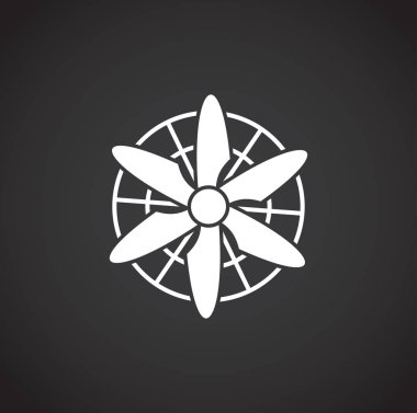 Grafik ve web tasarımı için arka planda hayran simgesi. Web veya mobil uygulama için yaratıcı illüstrasyon konsepti sembolü.