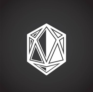 Grafik ve web tasarımı için arka planda taş simgesi. Web veya mobil uygulama için yaratıcı illüstrasyon konsepti sembolü.