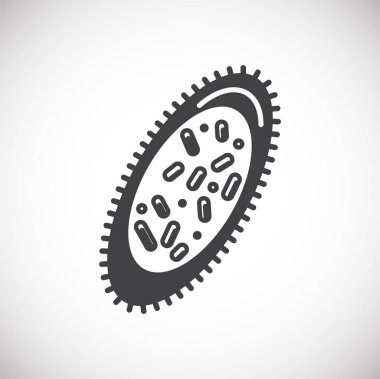 Grafik ve web tasarımı için arka planda mikropla ilgili simge. Web veya mobil uygulama için yaratıcı illüstrasyon konsepti sembolü.