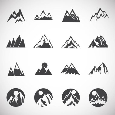 Mountain related icons set on background for graphic and web design. Creative illustration concept symbol for web or mobile app. clipart