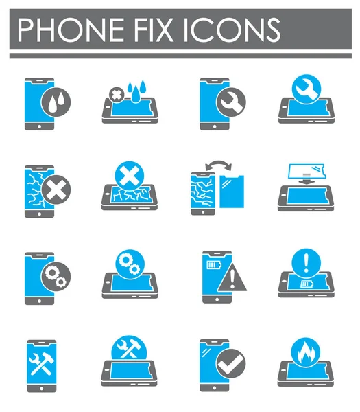 Phone fix verwandte Symbole im Hintergrund für Grafik- und Webdesign. Kreatives Illustrationskonzept für Web oder mobile App. — Stockvektor