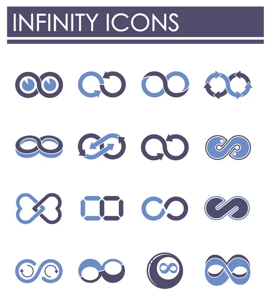 Infinity-Zeichensymbole im Hintergrund für Grafik- und Webdesign. Kreatives Illustrationskonzept für Web oder mobile App. — Stockvektor