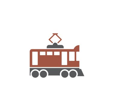 Grafik ve web tasarımı için arka planda demiryolu taşımacılığı ile ilgili simge. Web veya mobil uygulama için yaratıcı illüstrasyon konsepti sembolü.