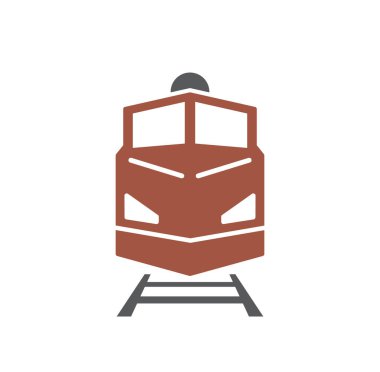 Grafik ve web tasarımı için arka planda demiryolu taşımacılığı ile ilgili simge. Web veya mobil uygulama için yaratıcı illüstrasyon konsepti sembolü.