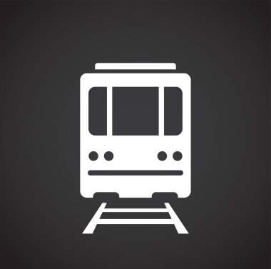 Grafik ve web tasarımı için arka planda demiryolu taşımacılığı ile ilgili simge. Web veya mobil uygulama için yaratıcı illüstrasyon konsepti sembolü.