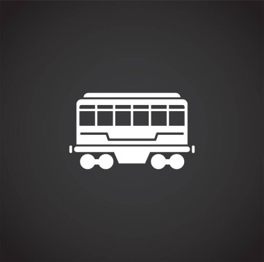 Grafik ve web tasarımı için arka planda demiryolu taşımacılığı ile ilgili simge. Web veya mobil uygulama için yaratıcı illüstrasyon konsepti sembolü.