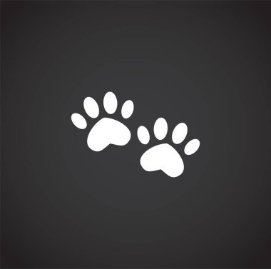 Grafik ve web tasarımı için arka planda hayvan ayak izi simgesi. Web veya mobil uygulama için yaratıcı illüstrasyon konsepti sembolü.