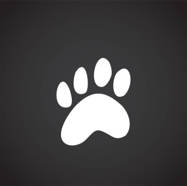 Grafik ve web tasarımı için arka planda hayvan ayak izi simgesi. Web veya mobil uygulama için yaratıcı illüstrasyon konsepti sembolü.