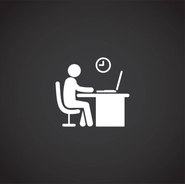 Grafik ve web tasarımı için arka planda iş adamı ve bilgisayarla ilgili simge. Web veya mobil uygulama için yaratıcı illüstrasyon konsepti sembolü.