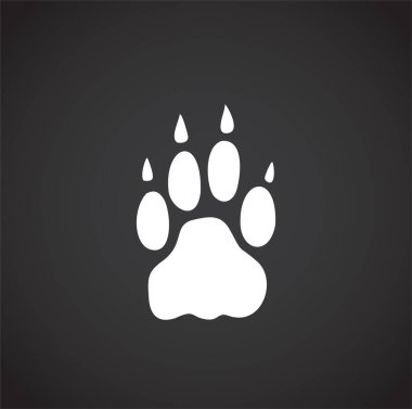 Grafik ve web tasarımı için arka planda hayvan ayak izi simgesi. Web veya mobil uygulama için yaratıcı illüstrasyon konsepti sembolü.