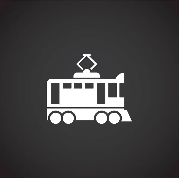 Ikona związana z transportem kolejowym na tle grafiki i projektowania stron internetowych. Kreatywny symbol ilustracji dla aplikacji webowej lub mobilnej. — Wektor stockowy
