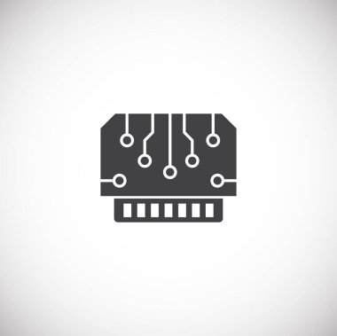 Grafik ve web tasarımı için arka planda Curcuit ile ilgili simge. Web veya mobil uygulama için yaratıcı illüstrasyon konsepti sembolü.