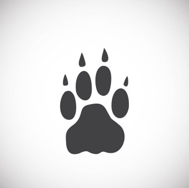 Grafik ve web tasarımı için arka planda hayvan ayak izi simgesi. Web veya mobil uygulama için yaratıcı illüstrasyon konsepti sembolü.