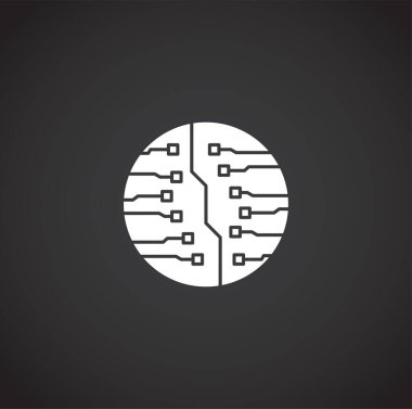 Grafik ve web tasarımı için arka planda Curcuit ile ilgili simge. Web veya mobil uygulama için yaratıcı illüstrasyon konsepti sembolü.