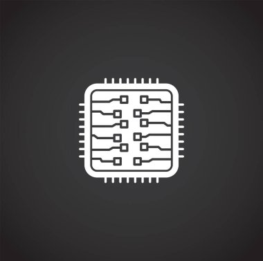 Grafik ve web tasarımı için arka planda Curcuit ile ilgili simge. Web veya mobil uygulama için yaratıcı illüstrasyon konsepti sembolü.