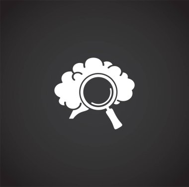 Grafik ve web tasarımı için arka planda insan beyni ikonu var. Web veya mobil uygulama için yaratıcı illüstrasyon konsepti sembolü.