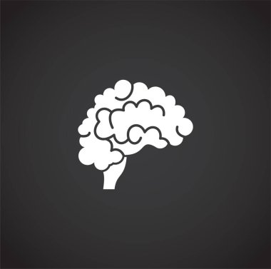 Grafik ve web tasarımı için arka planda insan beyni ikonu var. Web veya mobil uygulama için yaratıcı illüstrasyon konsepti sembolü.