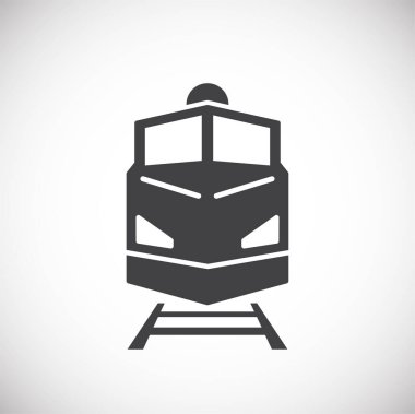 Grafik ve web tasarımı için arka planda demiryolu taşımacılığı ile ilgili simge. Web veya mobil uygulama için yaratıcı illüstrasyon konsepti sembolü.