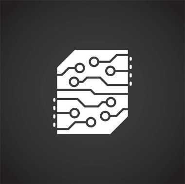 Grafik ve web tasarımı için arka planda Curcuit ile ilgili simge. Web veya mobil uygulama için yaratıcı illüstrasyon konsepti sembolü.