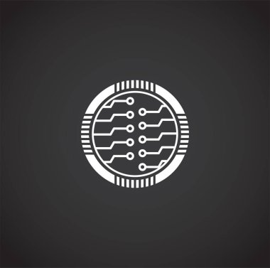 Grafik ve web tasarımı için arka planda Curcuit ile ilgili simge. Web veya mobil uygulama için yaratıcı illüstrasyon konsepti sembolü.