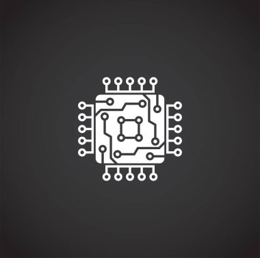 Grafik ve web tasarımı için arka planda Curcuit ile ilgili simge. Web veya mobil uygulama için yaratıcı illüstrasyon konsepti sembolü.