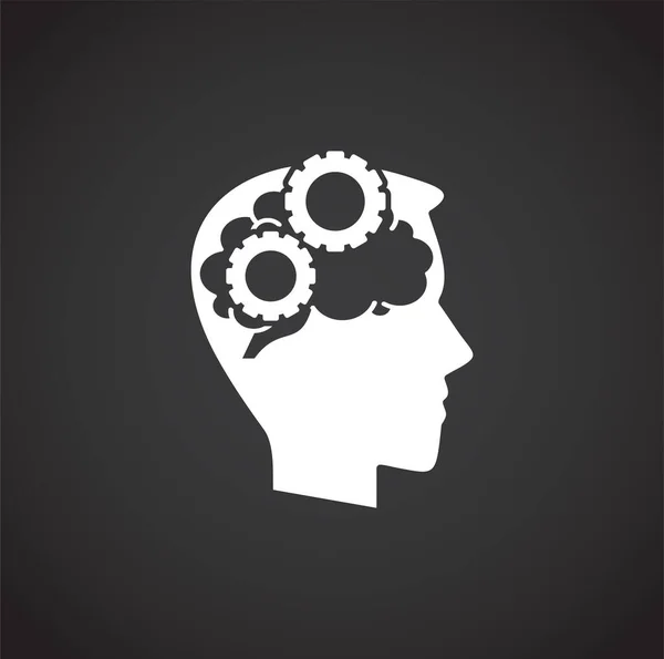 Människans hjärnrelaterade ikon på bakgrund för grafisk och webbdesign. Kreativ illustration konceptsymbol för webben eller mobilappen. — Stock vektor