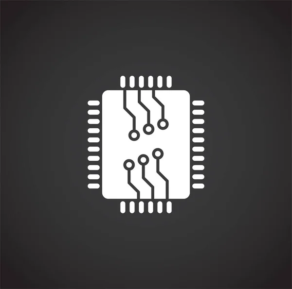 Ícone relacionado chip processador em segundo plano para design gráfico e web. Símbolo de conceito de ilustração criativa para web ou aplicativo móvel . —  Vetores de Stock