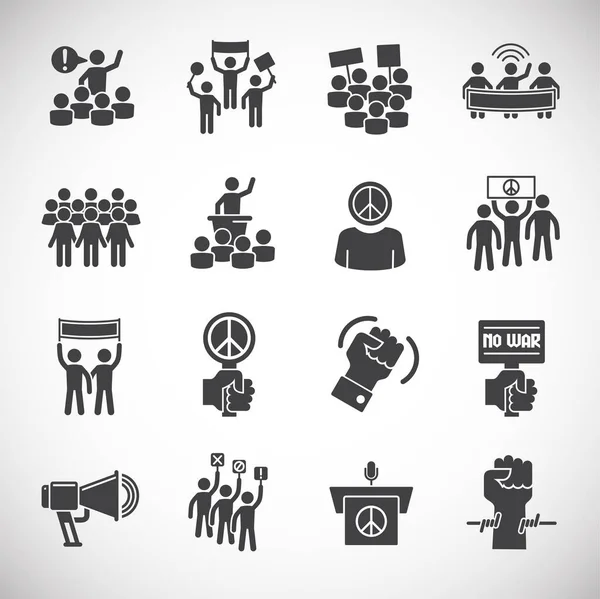 Iconos relacionados con el activismo establecidos en el fondo para el diseño gráfico y web. Símbolo de concepto de ilustración creativa para web o aplicación móvil . — Vector de stock