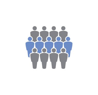 Grafik ve web tasarımı için arka planda iş adamları ikonu var. Web veya mobil uygulama için yaratıcı illüstrasyon konsepti sembolü.