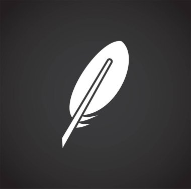 Feather icon on background for graphic and web design. Creative illustration concept symbol for web or mobile app.