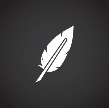 Feather icon on background for graphic and web design. Creative illustration concept symbol for web or mobile app.