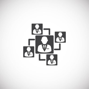 Grafik ve web tasarımı için arka planda iş adamları ikonu var. Web veya mobil uygulama için yaratıcı illüstrasyon konsepti sembolü.