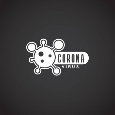 Grafik ve web tasarımı için arka planda Coronavirus ile ilgili simge. Web veya mobil uygulama için yaratıcı illüstrasyon konsepti sembolü.