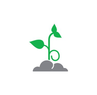 Grafik ve web tasarımı için arkaplanda tohumla ilgili simge. Web veya mobil uygulama için yaratıcı illüstrasyon konsepti sembolü.