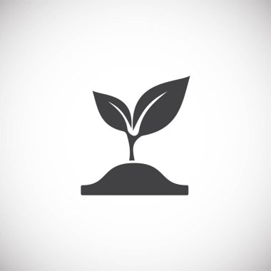 Grafik ve web tasarımı için arkaplanda tohumla ilgili simge. Web veya mobil uygulama için yaratıcı illüstrasyon konsepti sembolü.