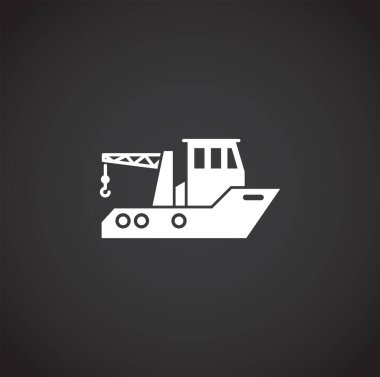 Grafik ve web tasarımı için arkaplanda gemiyle ilgili simge. Web veya mobil uygulama için yaratıcı illüstrasyon konsepti sembolü.