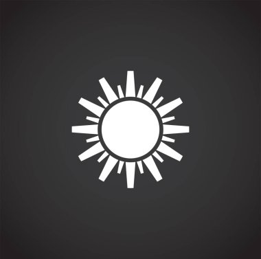 Grafik ve web tasarımı için arka planda güneşle ilgili simge. Web veya mobil uygulama için yaratıcı illüstrasyon konsepti sembolü.